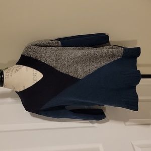 Loft women's teal, black, and grey oversized sweater size Small